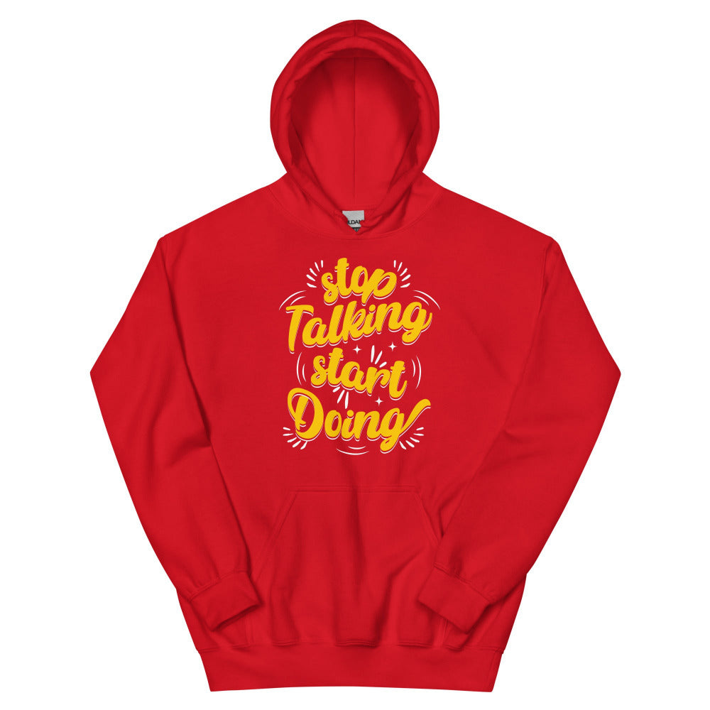 Stop Talking Start Doing Hoodie - Red Color - https://ascensionemporium.net